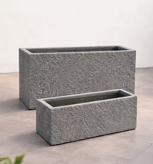 Natural stone finish Rectangular planter